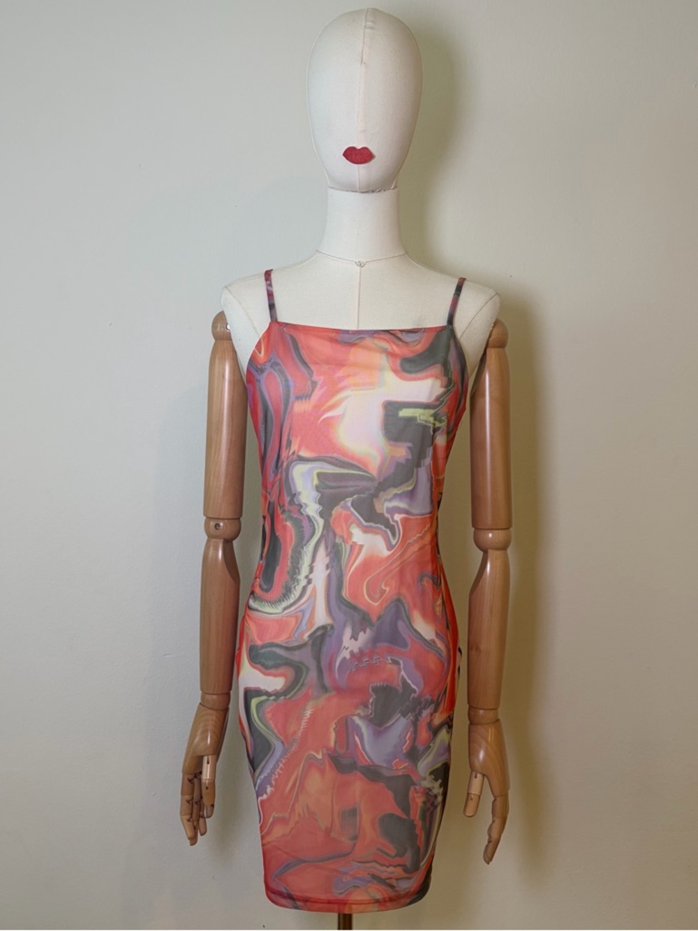 H&M Divided Y2K Abstract Mesh Mini Dress - Size M